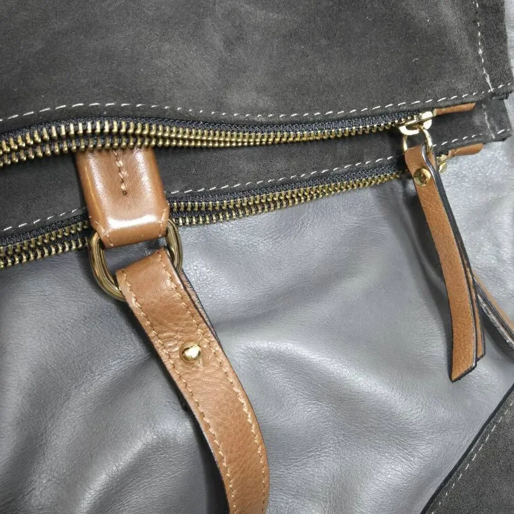 Diane B. Leather Suede Hobo Purse Bag